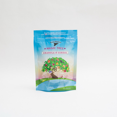 12OZ 100mm Custom Printed Plastic Zipper Ziplock Pouch Packaging For Granola Cereal