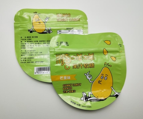 40g Custom Shaped Bags For Candy PE80 Small Plastic Pouch With Zipper