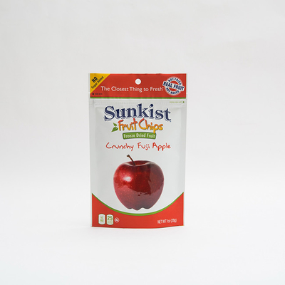 1OZ Dry Apple Chips Stand Up Pouch Bag With Zip Lock Custom Zip Bag Packaging