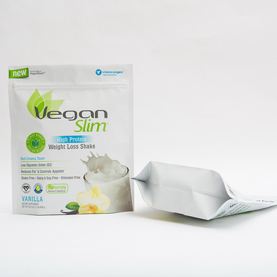 1.5LB 100mm Food Packaging Bags High Protein Plastic 140MIC Zip Lock Stand Up Pouch