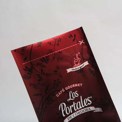 454g 280 X 100mm Printed Flat Bottom Coffee Bags With Valve For Coffee Beans BOPP